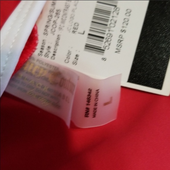 Juicy Coutre Red Logo Stripe One-Piece Swimsuit - Picture 7 of 9